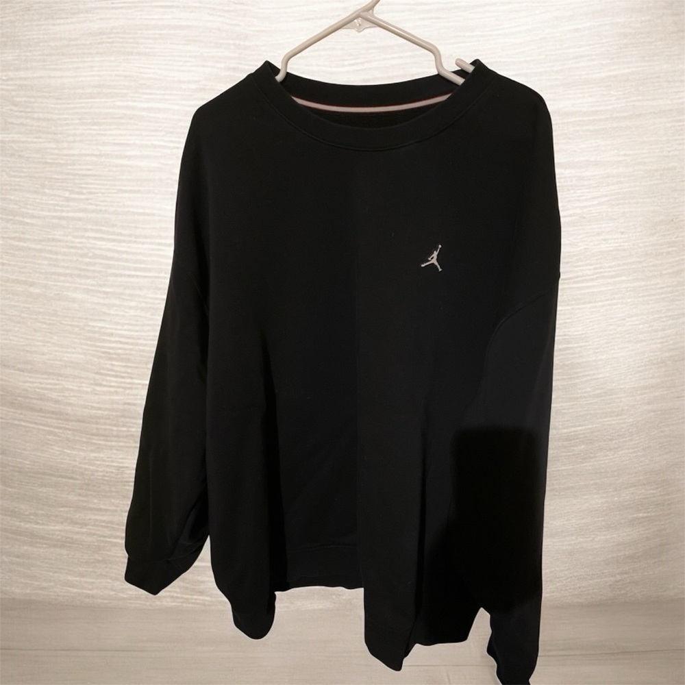Jordan Black Oversized Crewneck Sweatshirt 3XL | Jumpman Logo | Athletic Streetw